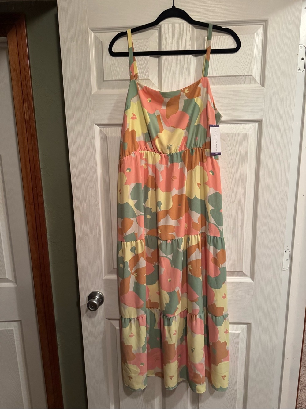 NWT Social Standard by Sanctuary Sz XXL Pastel Floral Tiered Maxi Dress